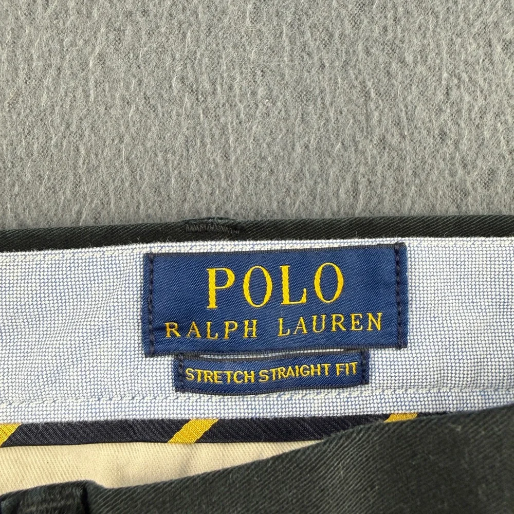 Polo Ralph Lauren Pants Men's 36x32 (Fits 37x32) Black Stretch Straight Fit Pony